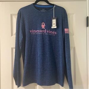 NWT Vineyard Vines Men's Performance Navy Lg Sleeve Graphic Tee Camo Size Sm